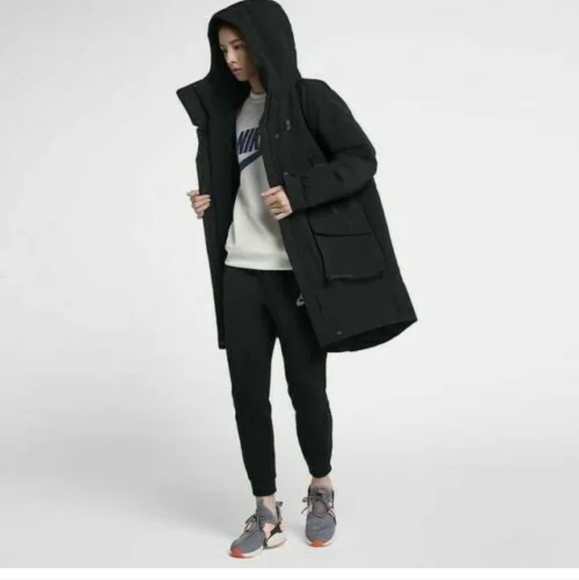 Nike Womens Sportswear Tech Pack Down-fill Parka - Sz Lrg - Black NWT - Picture 7 of 16